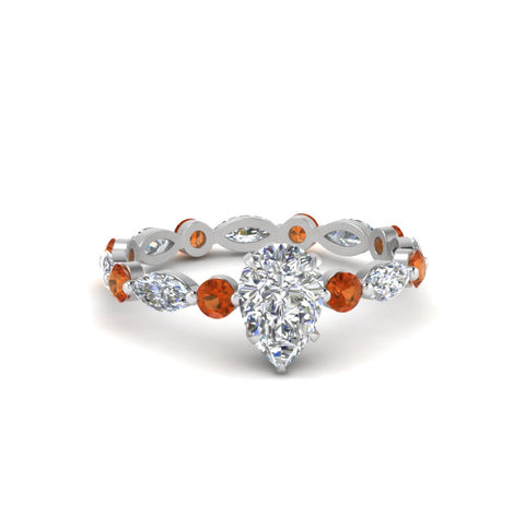 marquise-and-round-eternity-pear-shaped-diamond-engagement-ring-with-orange-sapphire-in-white-gold-FDEWB9398PERGSAOR-NL-WG.jpg?v=1756456555