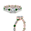 Load image into Gallery viewer, marquise-and-round-eternity-princess-cut-diamond-engagement-ring-with-emerald-in-rose-gold-FDEWB9398PRRGEMGRANGLE3-NL-RG.jpg?v=1756456571