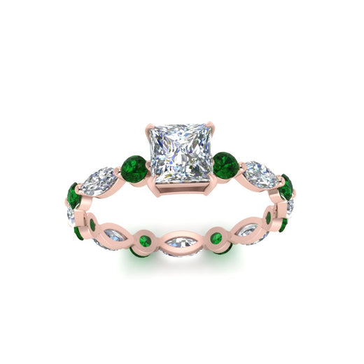 marquise-and-round-eternity-princess-cut-diamond-engagement-ring-with-emerald-in-rose-gold-FDEWB9398PRRGEMGRANGLE5-NL-RG.jpg?v=1756456571