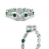 Load image into Gallery viewer, marquise-and-round-eternity-princess-cut-diamond-engagement-ring-with-emerald-in-white-gold-FDEWB9398PRRGEMGRANGLE3-NL-WG.jpg?v=1756456571