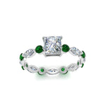 Load image into Gallery viewer, marquise-and-round-eternity-princess-cut-diamond-engagement-ring-with-emerald-in-white-gold-FDEWB9398PRRGEMGRANGLE5-NL-WG.jpg?v=1756456571
