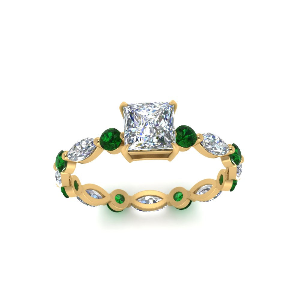 marquise-and-round-eternity-princess-cut-diamond-engagement-ring-with-emerald-in-yellow-gold-FDEWB9398PRRGEMGRANGLE5-NL-YG.jpg?v=1756456571
