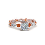 Load image into Gallery viewer, marquise-and-round-eternity-princess-cut-diamond-engagement-ring-with-orange-sapphire-in-rose-gold-FDEWB9398PRRGSAOR-NL-RG.jpg?v=1756456571
