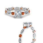 Load image into Gallery viewer, marquise-and-round-eternity-princess-cut-diamond-engagement-ring-with-orange-sapphire-in-white-gold-FDEWB9398PRRGSAORANGLE3-NL-WG.jpg?v=1756456570
