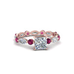 Load image into Gallery viewer, marquise-and-round-eternity-princess-cut-diamond-engagement-ring-with-pink-sapphire-in-rose-gold-FDEWB9398PRRGSADRPI-NL-RG.jpg?v=1756456570

