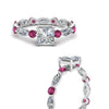 Load image into Gallery viewer, marquise-and-round-eternity-princess-cut-diamond-engagement-ring-with-pink-sapphire-in-white-gold-FDEWB9398PRRGSADRPIANGLE3-NL-WG.jpg?v=1756456570
