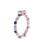 Load image into Gallery viewer, marquise-and-round-eternity-princess-cut-diamond-engagement-ring-with-sapphire-in-rose-gold-FDEWB9398PRRGSABLANGLE2-NL-RG.jpg?v=1756456570
