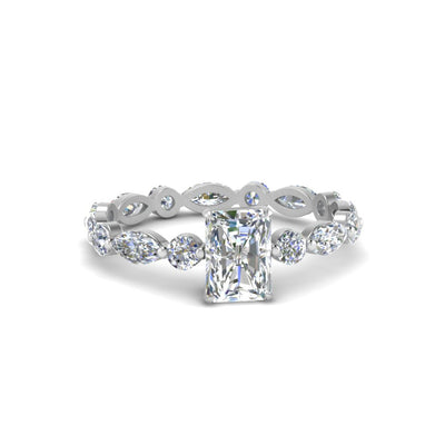 Marquise And Round Eternity Radiant Cut Diamond Ring
