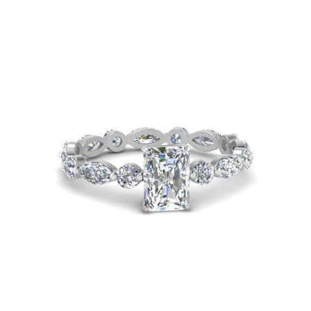 Marquise And Round Eternity Radiant Cut Diamond Ring