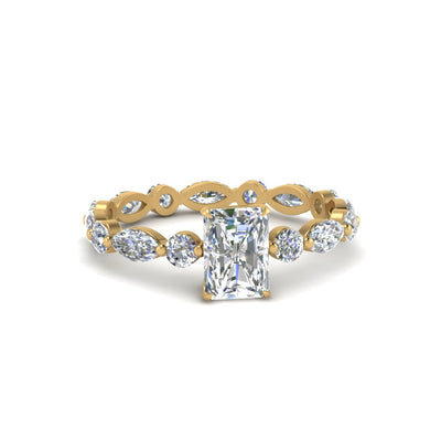 Marquise And Round Eternity Radiant Cut Diamond Ring