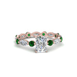 Load image into Gallery viewer, marquise-and-round-eternity-radiant-cut-diamond-engagement-ring-with-emerald-in-rose-gold-FDEWB9398RARGEMGR-NL-RG.jpg?v=1756456588
