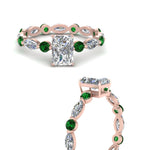 Load image into Gallery viewer, marquise-and-round-eternity-radiant-cut-diamond-engagement-ring-with-emerald-in-rose-gold-FDEWB9398RARGEMGRANGLE3-NL-RG.jpg?v=1756456589
