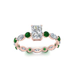 Load image into Gallery viewer, marquise-and-round-eternity-radiant-cut-diamond-engagement-ring-with-emerald-in-rose-gold-FDEWB9398RARGEMGRANGLE5-NL-RG.jpg?v=1756456588
