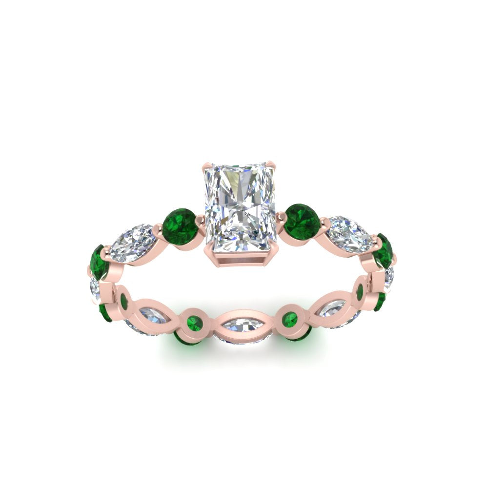 marquise-and-round-eternity-radiant-cut-diamond-engagement-ring-with-emerald-in-rose-gold-FDEWB9398RARGEMGRANGLE5-NL-RG.jpg?v=1756456588