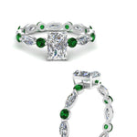 Load image into Gallery viewer, marquise-and-round-eternity-radiant-cut-diamond-engagement-ring-with-emerald-in-white-gold-FDEWB9398RARGEMGRANGLE3-NL-WG.jpg?v=1756456588
