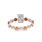 Load image into Gallery viewer, marquise-and-round-eternity-radiant-cut-diamond-engagement-ring-with-orange-sapphire-in-rose-gold-FDEWB9398RARGSAORANGLE5-NL-RG.jpg?v=1756456588
