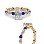 Load image into Gallery viewer, marquise-and-round-eternity-radiant-cut-diamond-engagement-ring-with-sapphire-in-yellow-gold-FDEWB9398RARGSABLANGLE3-NL-YG.jpg?v=1756456588
