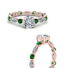 Load image into Gallery viewer, marquise-and-round-eternity-round-cut-diamond-engagement-ring-with-emerald-in-rose-gold-FDEWB9398RORGEMGRANGLE3-NL-RG.jpg?v=1756456782