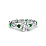 Load image into Gallery viewer, marquise-and-round-eternity-round-cut-diamond-engagement-ring-with-emerald-in-white-gold-FDEWB9398RORGEMGR-NL-WG.jpg?v=1756456603
