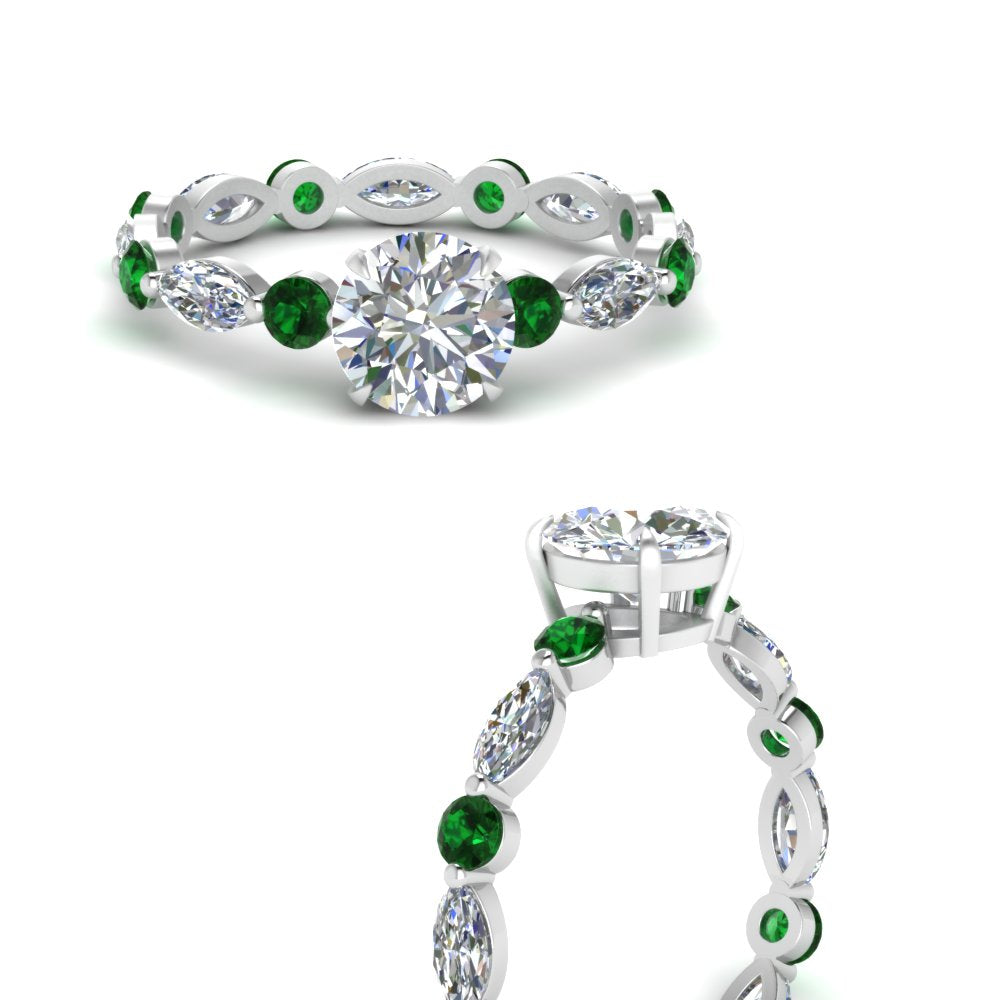 marquise-and-round-eternity-round-cut-diamond-engagement-ring-with-emerald-in-white-gold-FDEWB9398RORGEMGRANGLE3-NL-WG.jpg?v=1756456603