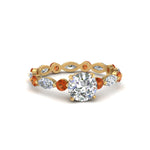 Load image into Gallery viewer, marquise-and-round-eternity-round-cut-diamond-engagement-ring-with-orange-sapphire-in-yellow-gold-FDEWB9398RORGSAOR-NL-YG.jpg?v=1756456603
