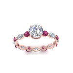 Load image into Gallery viewer, marquise-and-round-eternity-round-cut-diamond-engagement-ring-with-pink-sapphire-in-rose-gold-FDEWB9398RORGSADRPIANGLE5-NL-RG.jpg?v=1756456603
