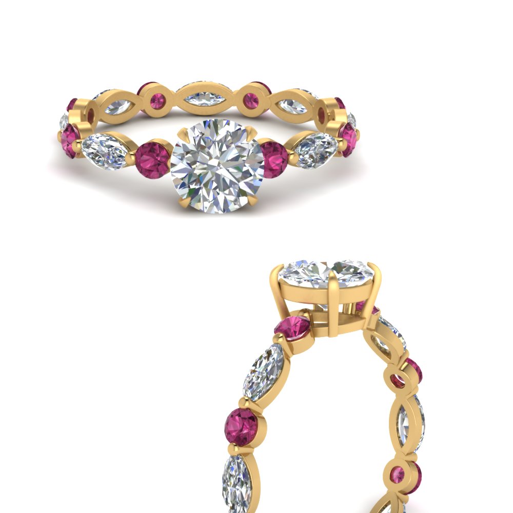 marquise-and-round-eternity-round-cut-diamond-engagement-ring-with-pink-sapphire-in-yellow-gold-FDEWB9398RORGSADRPIANGLE3-NL-YG.jpg?v=1756456603