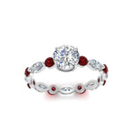 Load image into Gallery viewer, marquise-and-round-eternity-round-cut-diamond-engagement-ring-with-ruby-in-white-gold-FDEWB9398RORGRUDRANGLE5-NL-WG.jpg?v=1756456603
