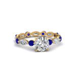 Load image into Gallery viewer, marquise-and-round-eternity-round-cut-diamond-engagement-ring-with-sapphire-in-yellow-gold-FDEWB9398RORGSABL-NL-YG.jpg?v=1756456603
