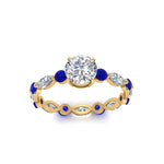 Load image into Gallery viewer, marquise-and-round-eternity-round-cut-diamond-engagement-ring-with-sapphire-in-yellow-gold-FDEWB9398RORGSABLANGLE5-NL-YG.jpg?v=1756456603
