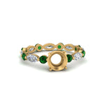 Load image into Gallery viewer, marquise-and-round-eternity-semi-mount-diamond-engagement-ring-with-emerald-in-yellow-gold-FDEWB9398RORSMRGEMGR-NL-YG_a0e24f35-63a2-4071-a75e-9a7546b5c3aa.jpg?v=1756459705
