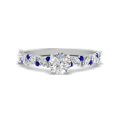 Marquise And Round Classic Modern Engagement Ring