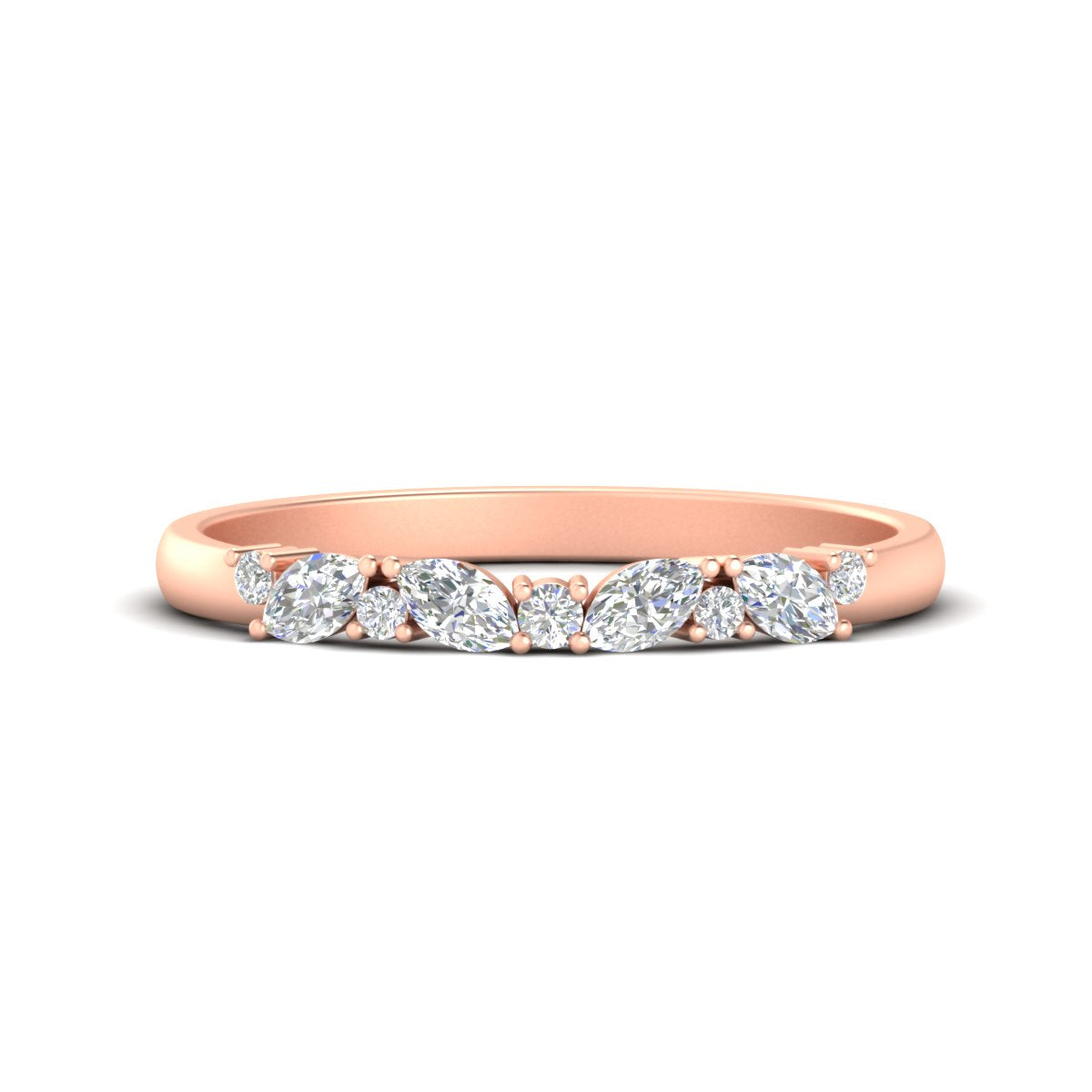 Marquise And Round Stacking Band