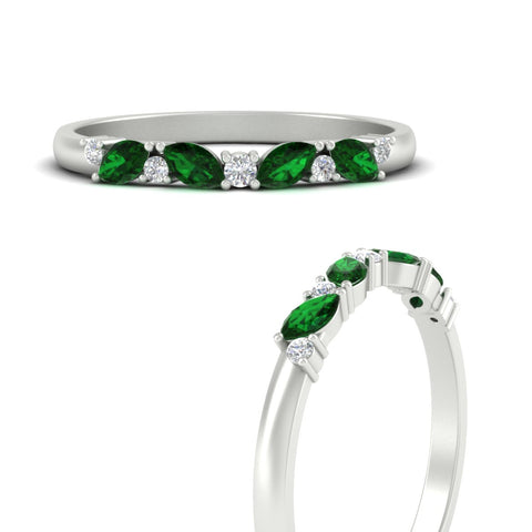 marquise-and-round-stacking-emerald-band-in-white-gold-fd11534bgemgr-nl-wg