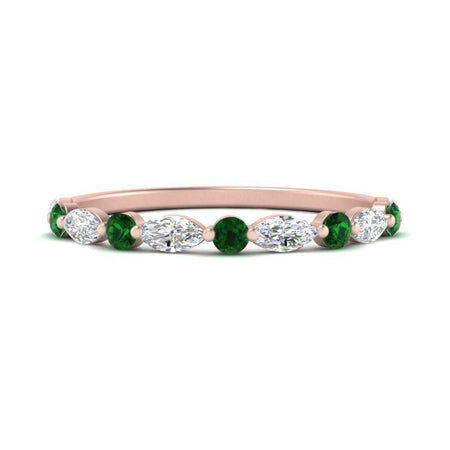 Shared Prong Marquise Stacking Ring