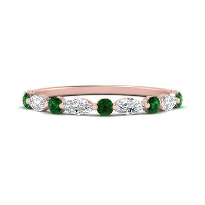 Shared Prong Marquise Stacking Ring