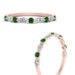 Load image into Gallery viewer, marquise-and-round-stacking-emerald-ring-in-rose-gold-FD9403BGEMGRANGLE3-NL-RG.jpg
