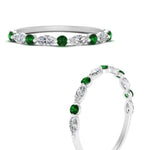 Load image into Gallery viewer, marquise-and-round-stacking-emerald-ring-in-white-gold-FD9403BGEMGRANGLE3-NL-WG.jpg
