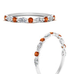 Load image into Gallery viewer, marquise-and-round-stacking-orange-sapphire-ring-in-white-gold-FD9403BGSAORANGLE3-NL-WG.jpg
