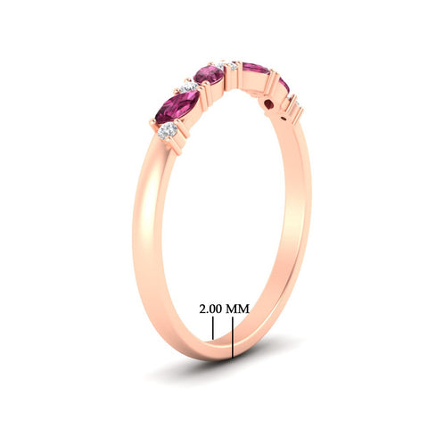 Marquise And Round Stacking Band