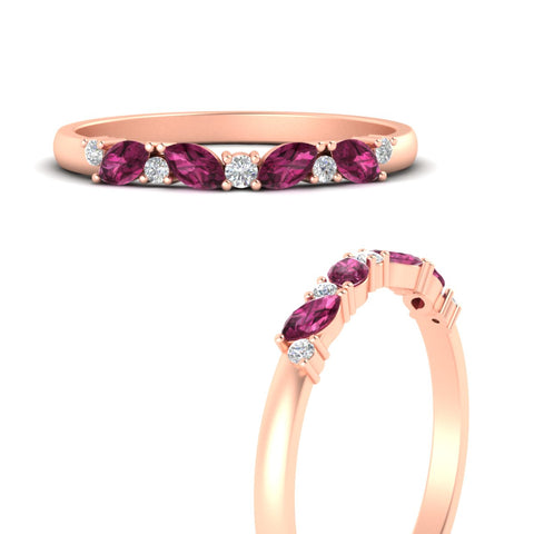 Marquise And Round Stacking Band