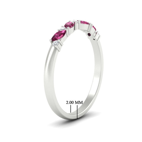 Marquise And Round Stacking Band