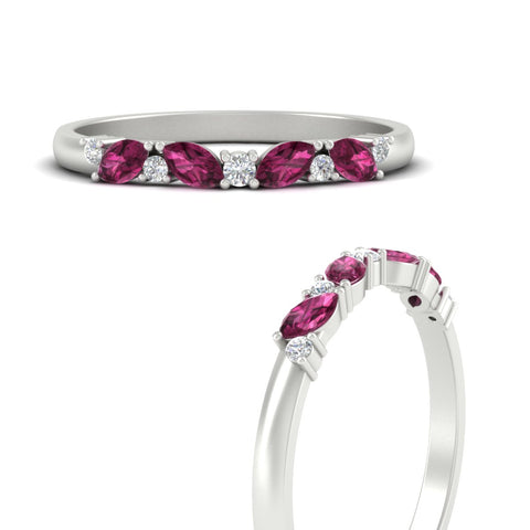 Marquise And Round Stacking Band