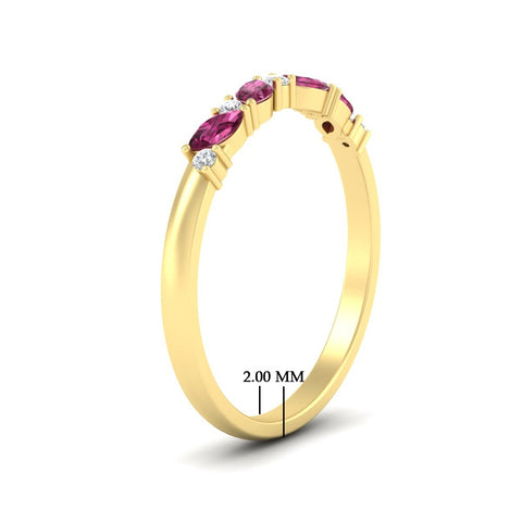Marquise And Round Stacking Band