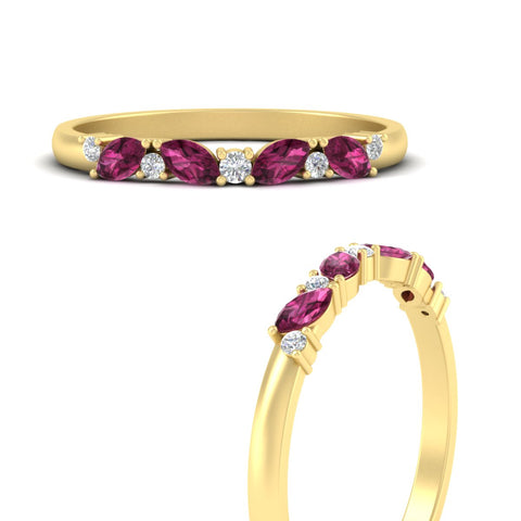 Marquise And Round Stacking Band