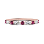 Load image into Gallery viewer, marquise-and-round-stacking-pink-sapphire-ring-in-rose-gold-FD9403BGSADRPIANGLE3-NL-RG.jpg

