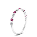 Load image into Gallery viewer, marquise-and-round-stacking-pink-sapphire-ring-in-white-gold-FD9403BGSADRPIANGLE3-NL-WG.jpg
