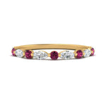 Load image into Gallery viewer, marquise-and-round-stacking-pink-sapphire-ring-in-yellow-gold-FD9403BGSADRPIANGLE3-NL-YG.jpg
