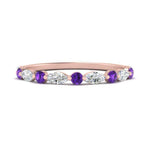 Load image into Gallery viewer, marquise-and-round-stacking-purple-topaz-ring-in-rose-gold-FD9403BGVITOANGLE3-NL-RG.jpg

