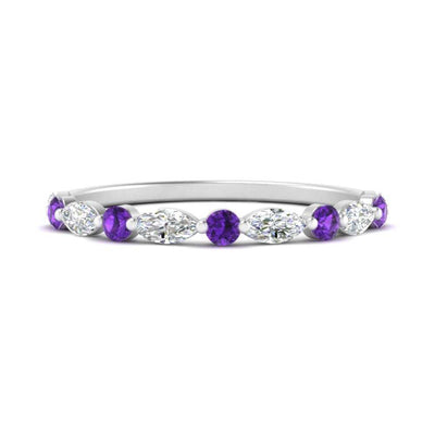 Shared Prong Marquise Stacking Ring